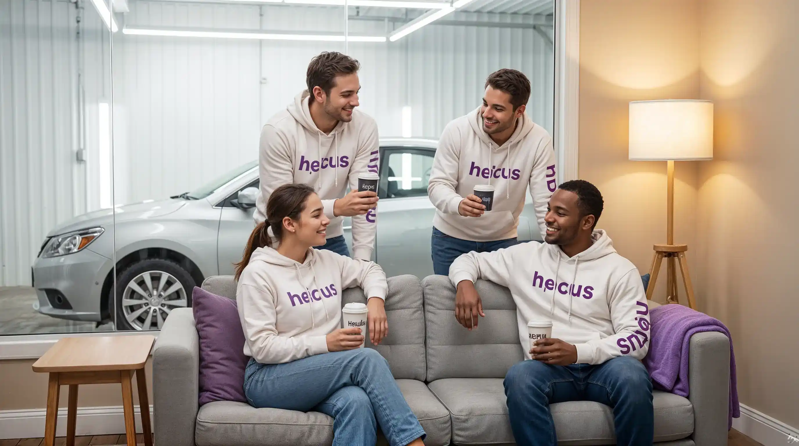 Hocus team members in our premium car wash facility